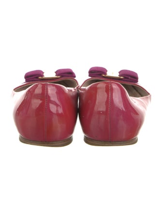Salvatore Ferragamo Vara Bow Accent Patent Leather Ballet Flats