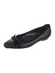 Salvatore Ferragamo Leather Bow Accents Ballet Flats
