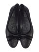 Salvatore Ferragamo Leather Bow Accents Ballet Flats