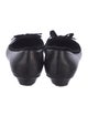 Salvatore Ferragamo Leather Bow Accents Ballet Flats