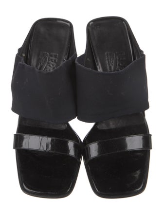 Salvatore Ferragamo Leather Printed Slides