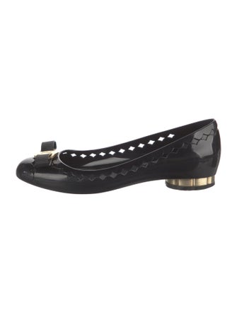 Salvatore Ferragamo Vara Bow Accent Rubber Ballet Flats