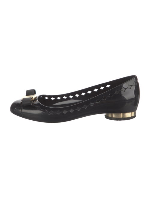 Salvatore Ferragamo Vara Bow Accent Rubber Ballet Flats