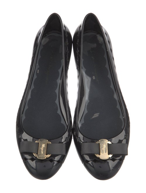 Salvatore Ferragamo Vara Bow Accent Rubber Ballet Flats