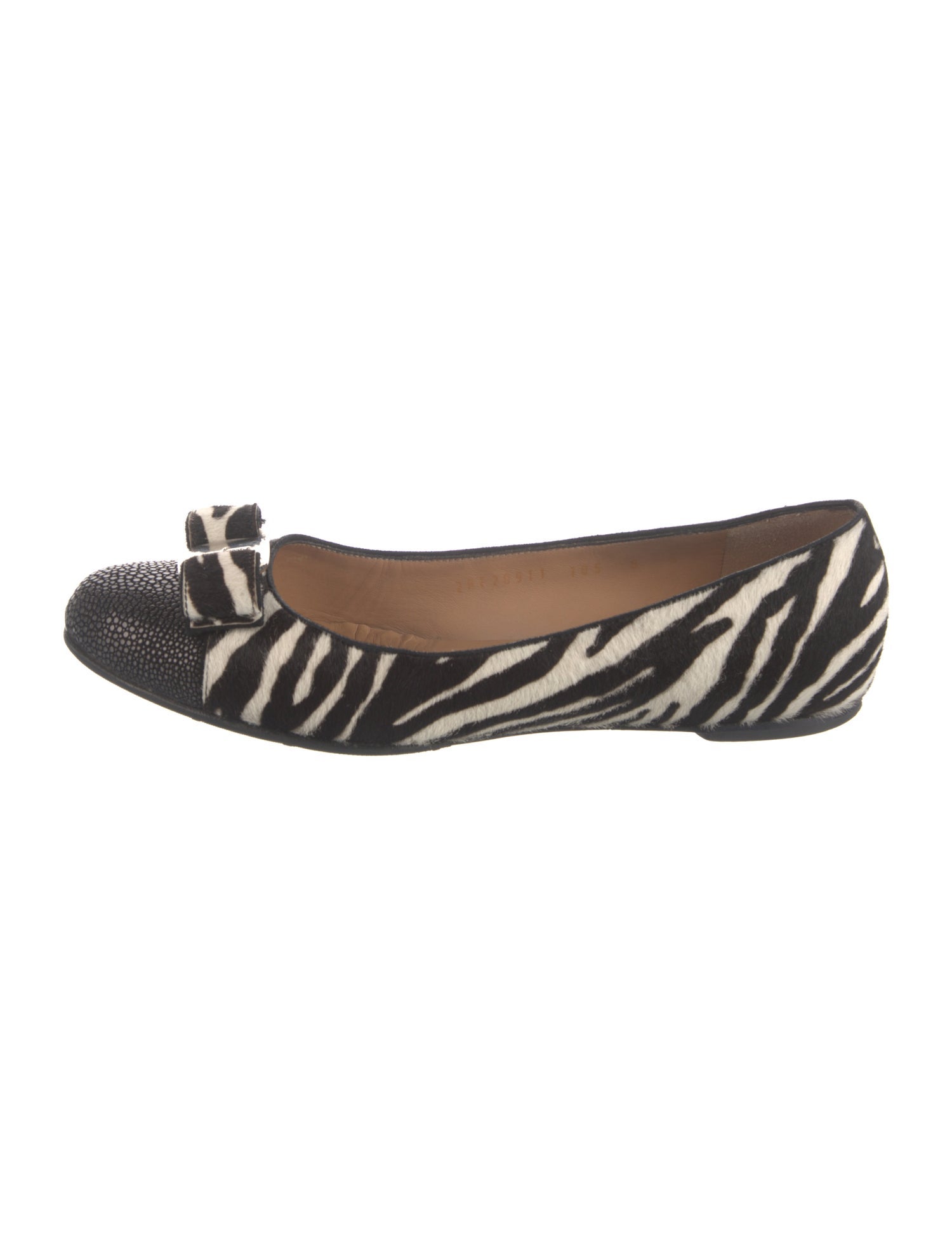 Salvatore Ferragamo Ponyhair Animal Print Ballet Flats