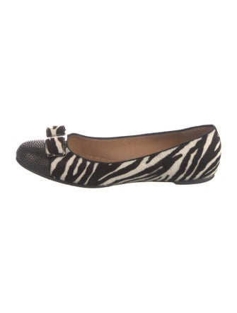Salvatore Ferragamo Ponyhair Animal Print Ballet Flats