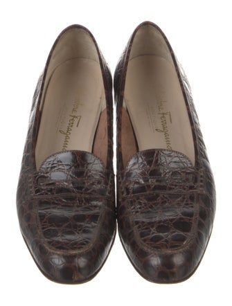 Salvatore Ferragamo Crocodile Animal Print Loafers