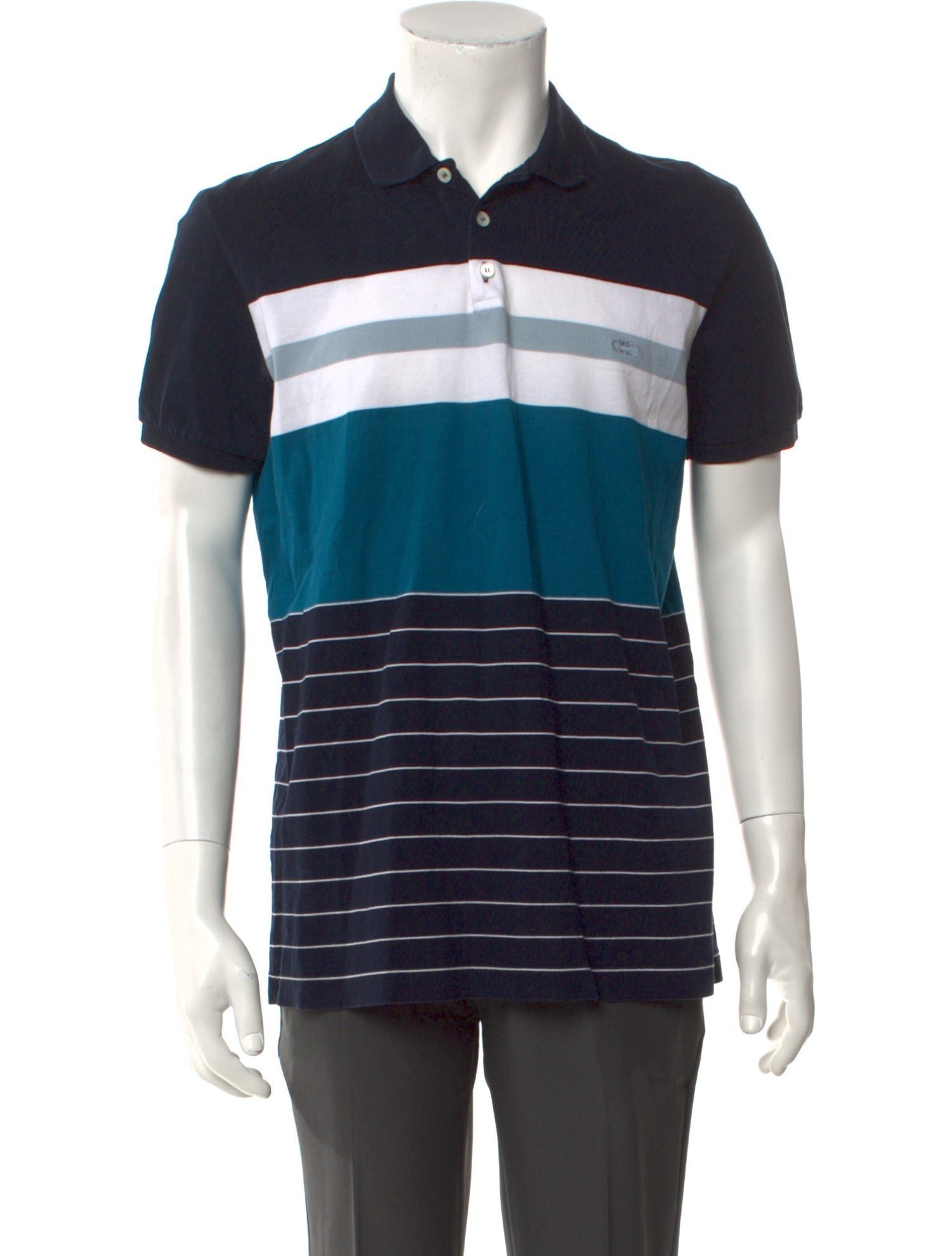 Salvatore Ferragamo Striped Collar Polo Shirt