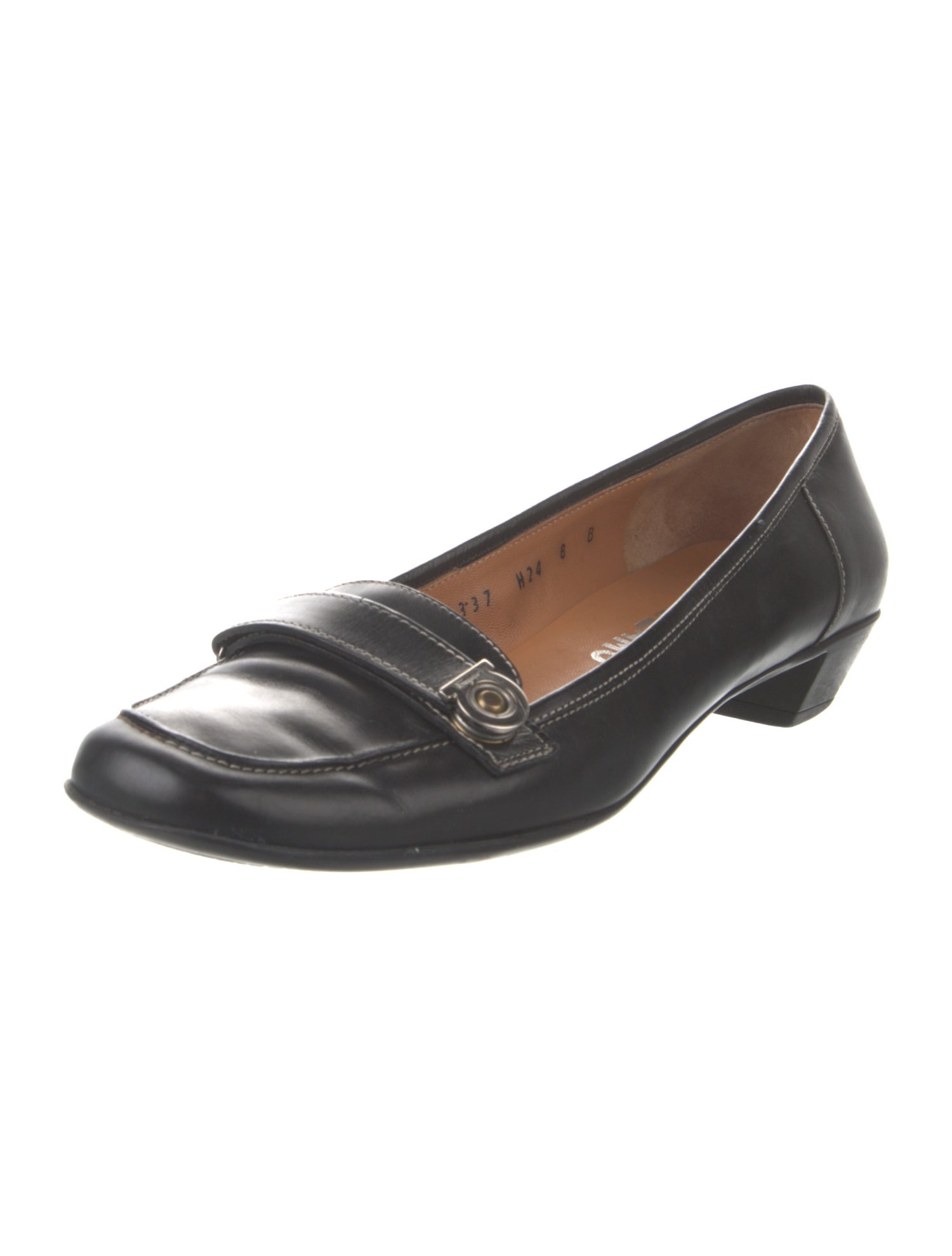 Salvatore Ferragamo Gancini Logo Leather Loafers