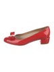 Salvatore Ferragamo Patent Leather Bow Accents Flats