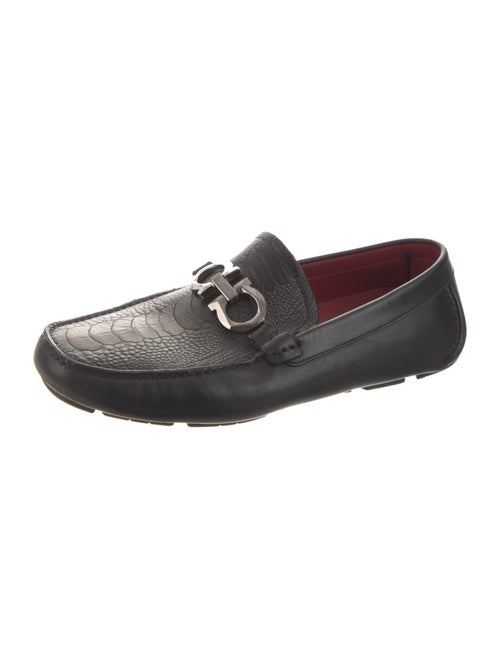 Salvatore Ferragamo Gancio Logo Leather Monk Straps