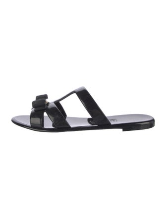 Salvatore Ferragamo Vara Bow Accent PVC Slides