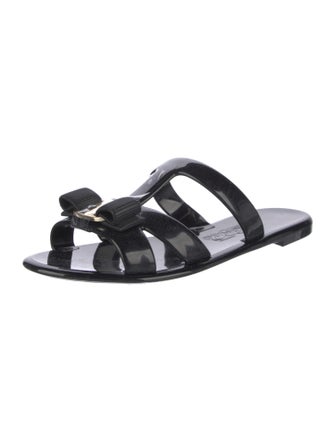 Salvatore Ferragamo Vara Bow Accent PVC Slides