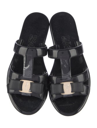 Salvatore Ferragamo Vara Bow Accent PVC Slides