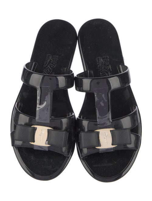 Salvatore Ferragamo Vara Bow Accent PVC Slides