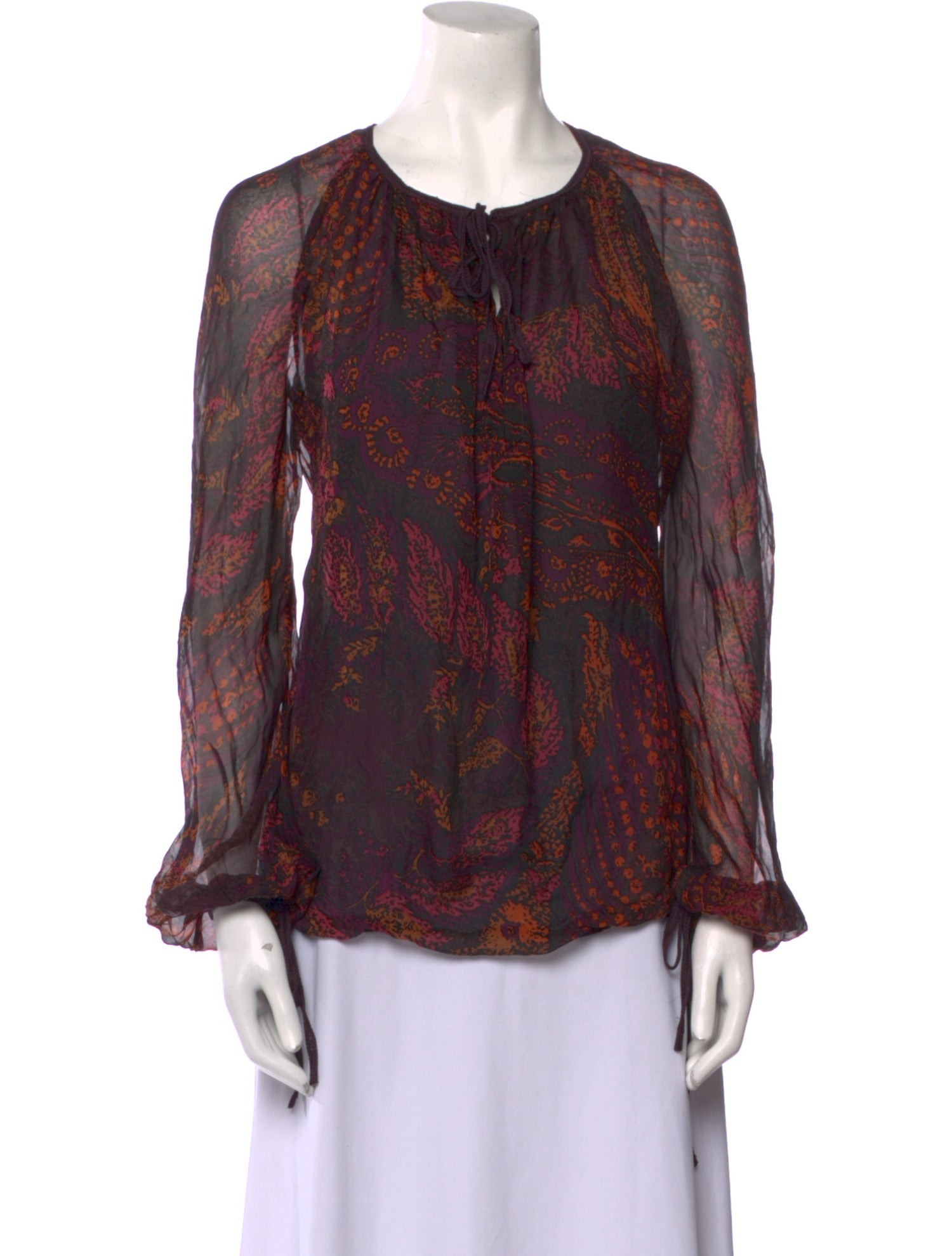 Salvatore Ferragamo Silk Paisley Print Blouse