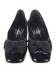 Salvatore Ferragamo Patent Leather Bow Accents Flats