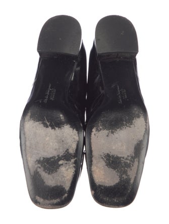 Salvatore Ferragamo Patent Leather Bow Accents Flats