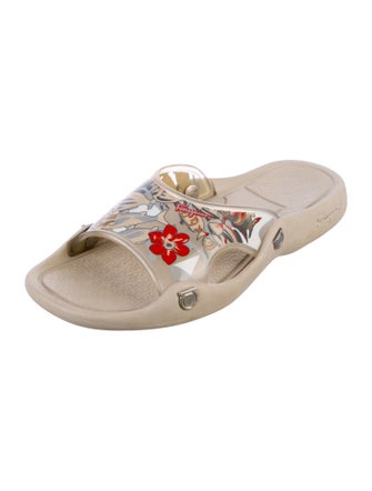 Salvatore Ferragamo Rubber Floral Print Slides