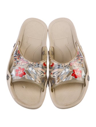 Salvatore Ferragamo Rubber Floral Print Slides