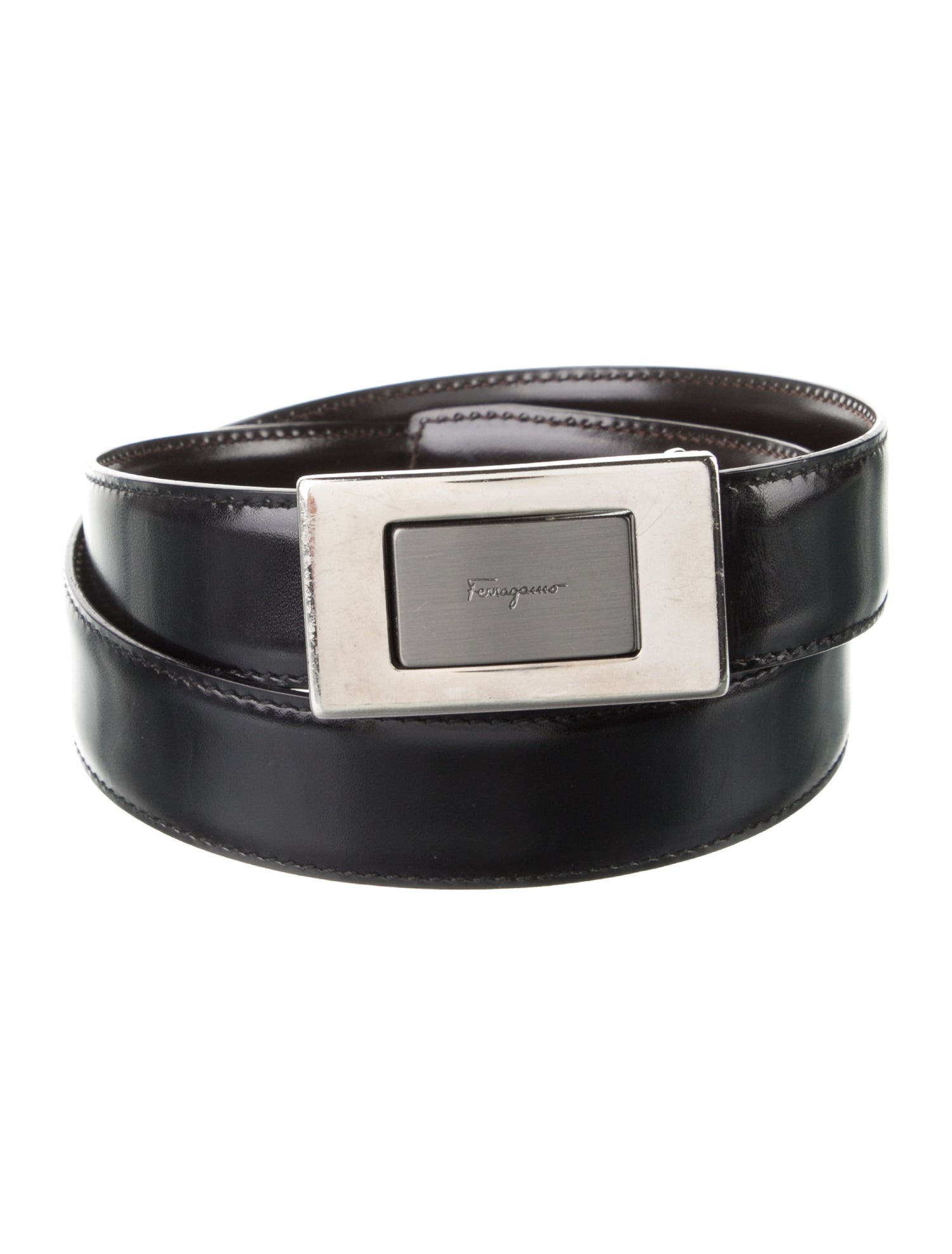 Salvatore Ferragamo Gancini Logo Leather Belt