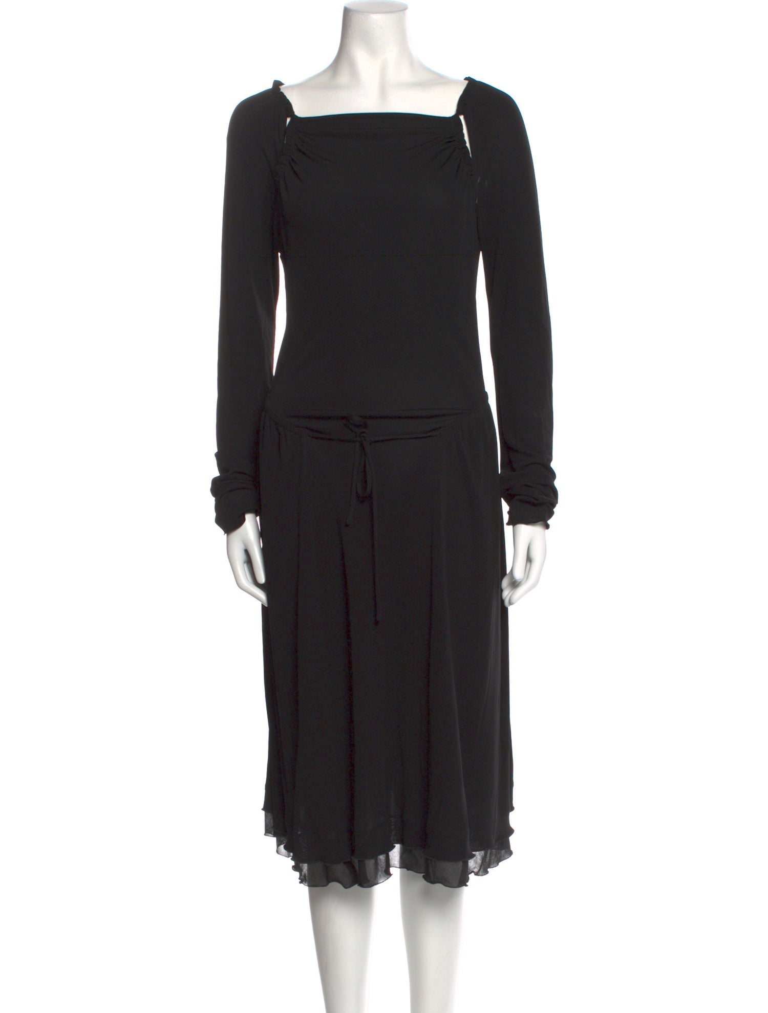 Salvatore Ferragamo Square Neckline Midi Length Dress