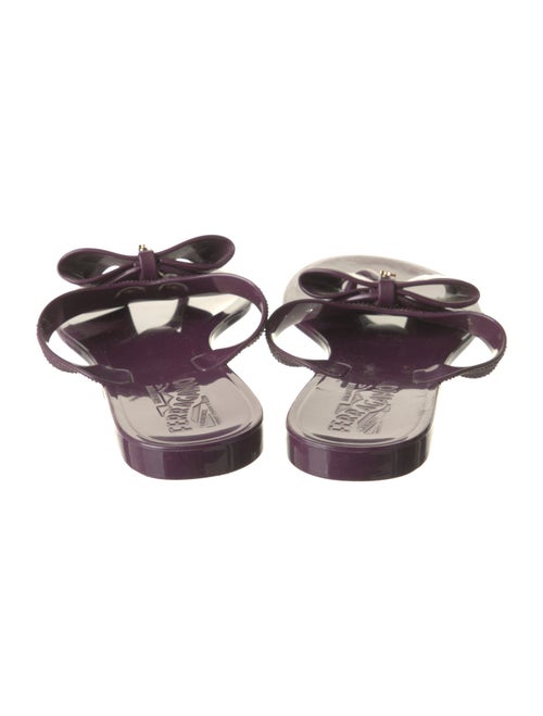 Salvatore Ferragamo Rubber Bow Accents Slides
