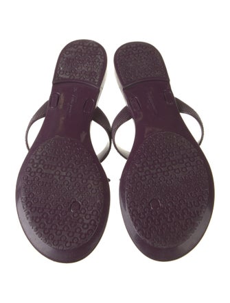 Salvatore Ferragamo Rubber Bow Accents Slides