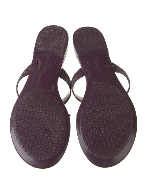 Salvatore Ferragamo Rubber Bow Accents Slides