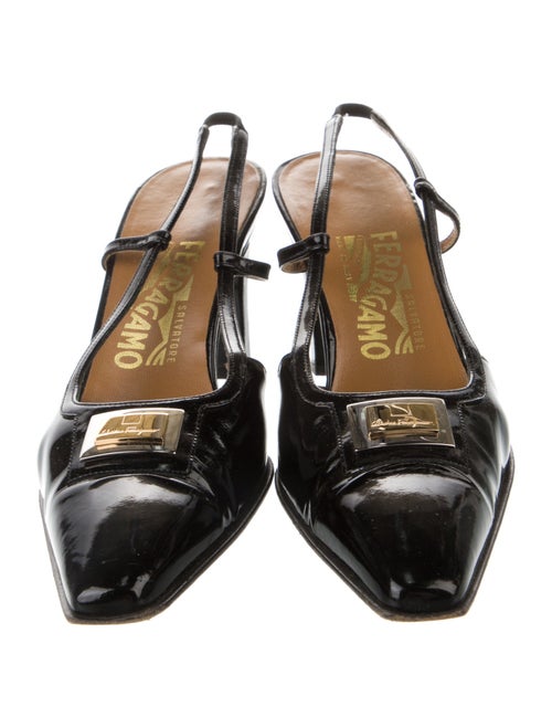 Salvatore Ferragamo Patent Leather Slingback Pumps
