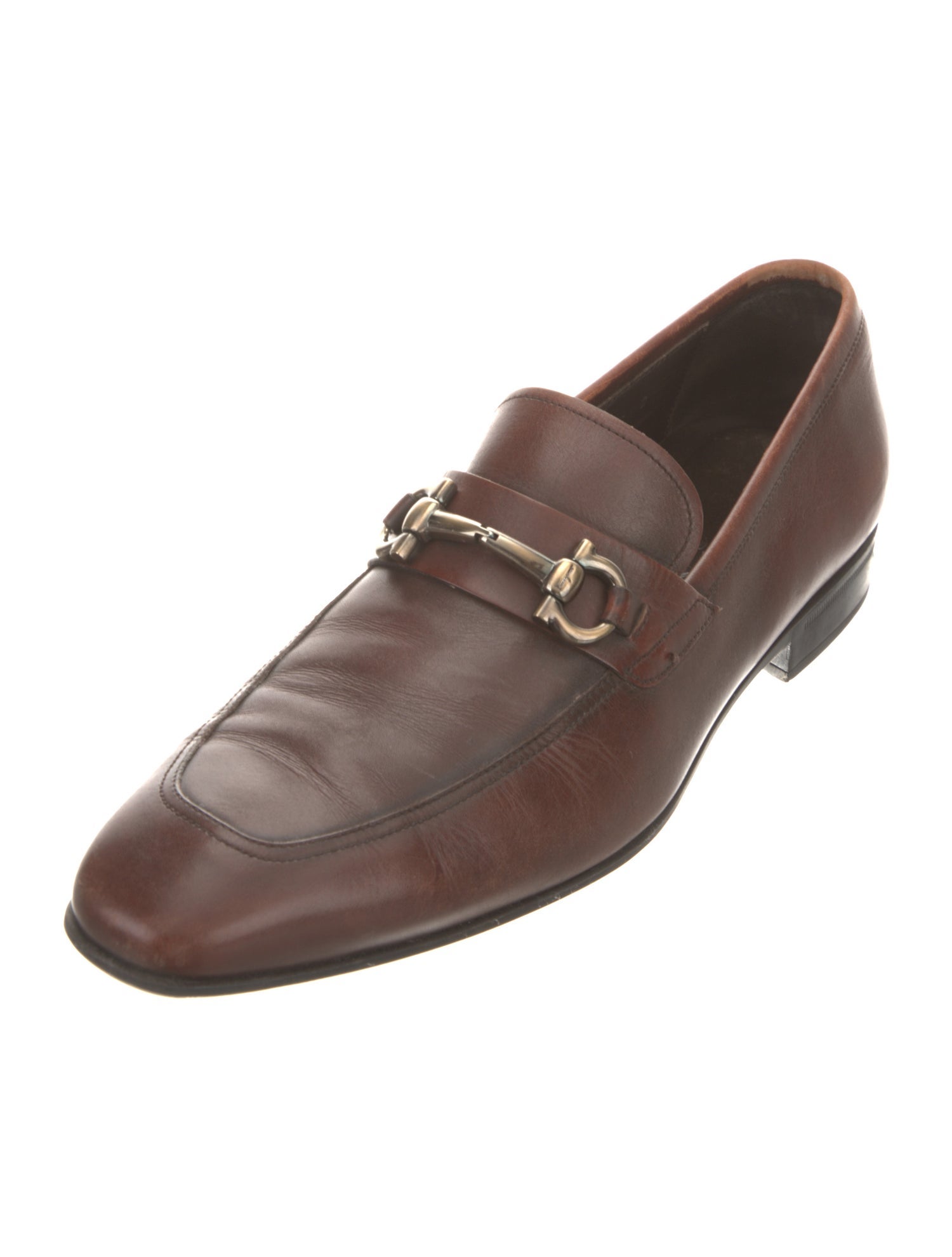 Salvatore Ferragamo Leather Monk Straps