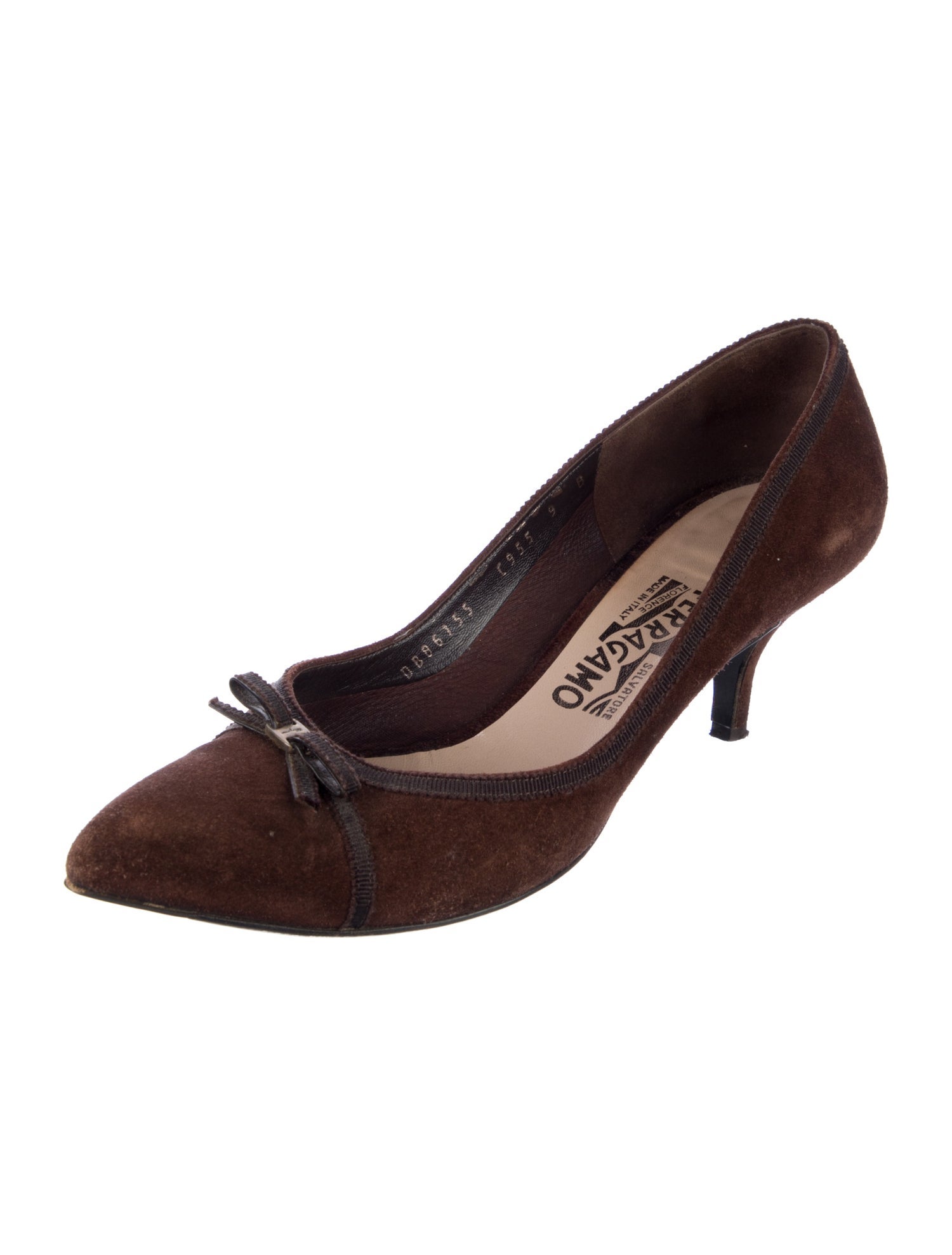 Salvatore Ferragamo Gancio Logo Suede Pumps