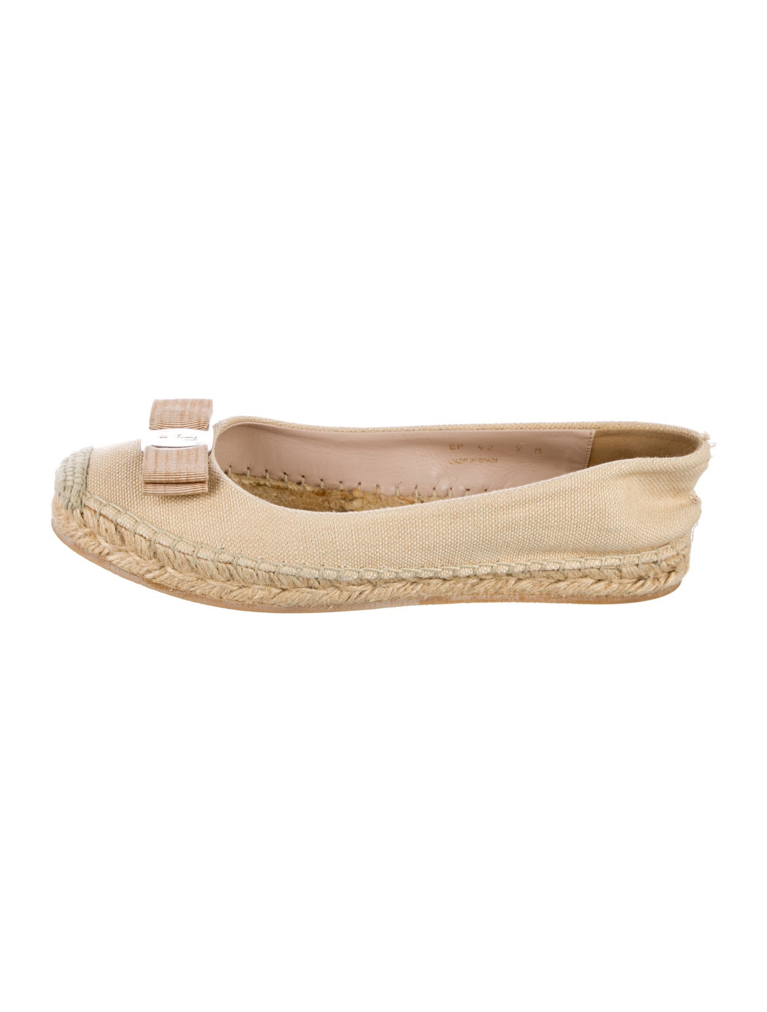Salvatore Ferragamo Canvas Bow Accents Espadrilles