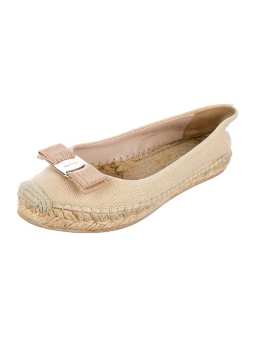Salvatore Ferragamo Canvas Bow Accents Espadrilles