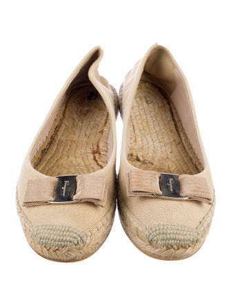 Salvatore Ferragamo Canvas Bow Accents Espadrilles