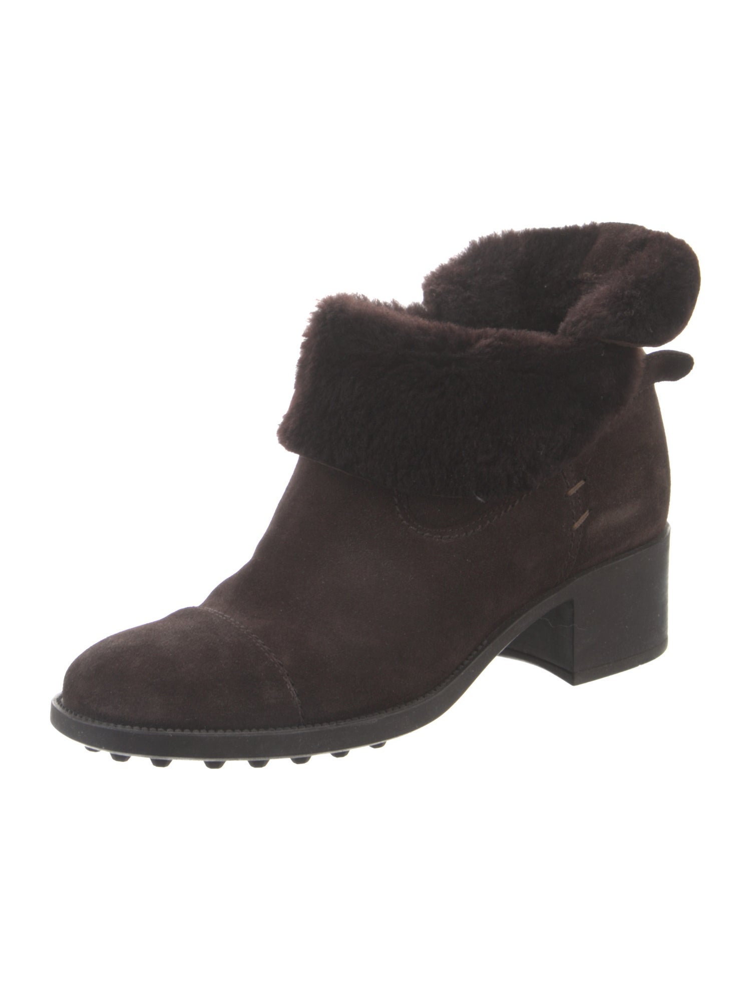 Salvatore Ferragamo Suede Fur Trim Boots