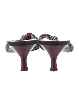 Salvatore Ferragamo Striped Bow Accents Slides