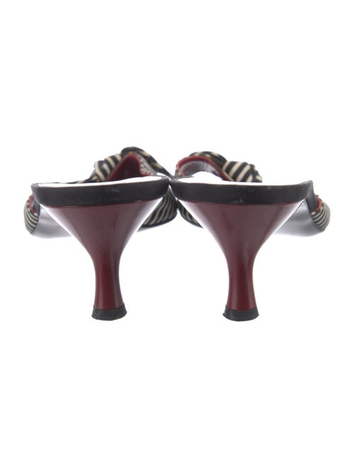 Salvatore Ferragamo Striped Bow Accents Slides