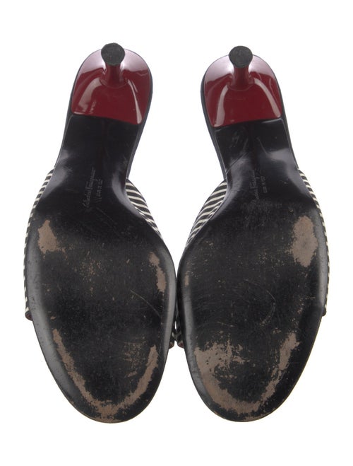 Salvatore Ferragamo Striped Bow Accents Slides