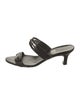 Salvatore Ferragamo Leather Chain-Link Accents Slides
