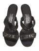 Salvatore Ferragamo Leather Chain-Link Accents Slides