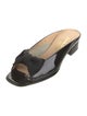 Salvatore Ferragamo Patent Leather Bow Accents Slides