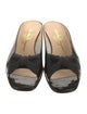 Salvatore Ferragamo Patent Leather Bow Accents Slides