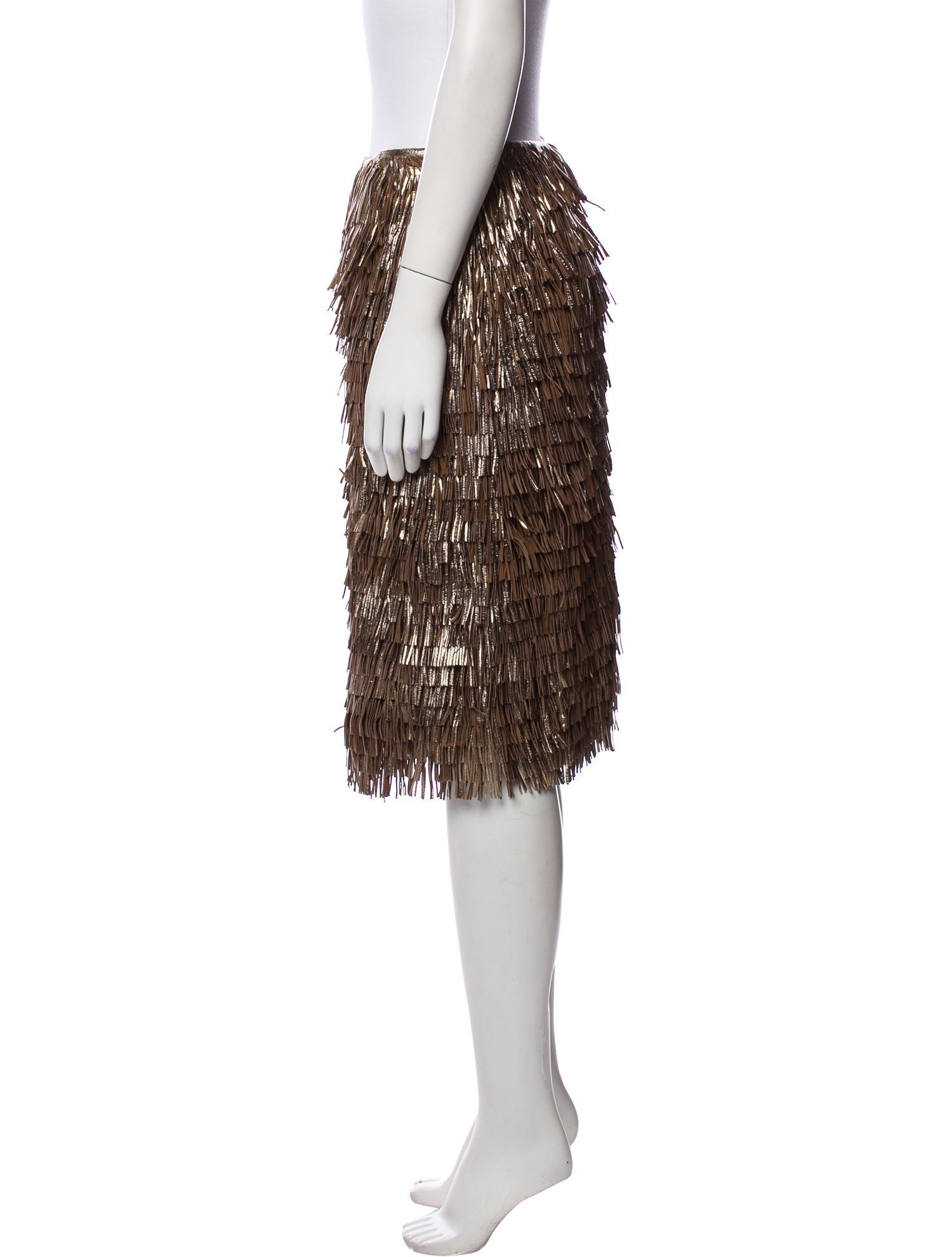 Salvatore Ferragamo Leather Knee-Length Skirt