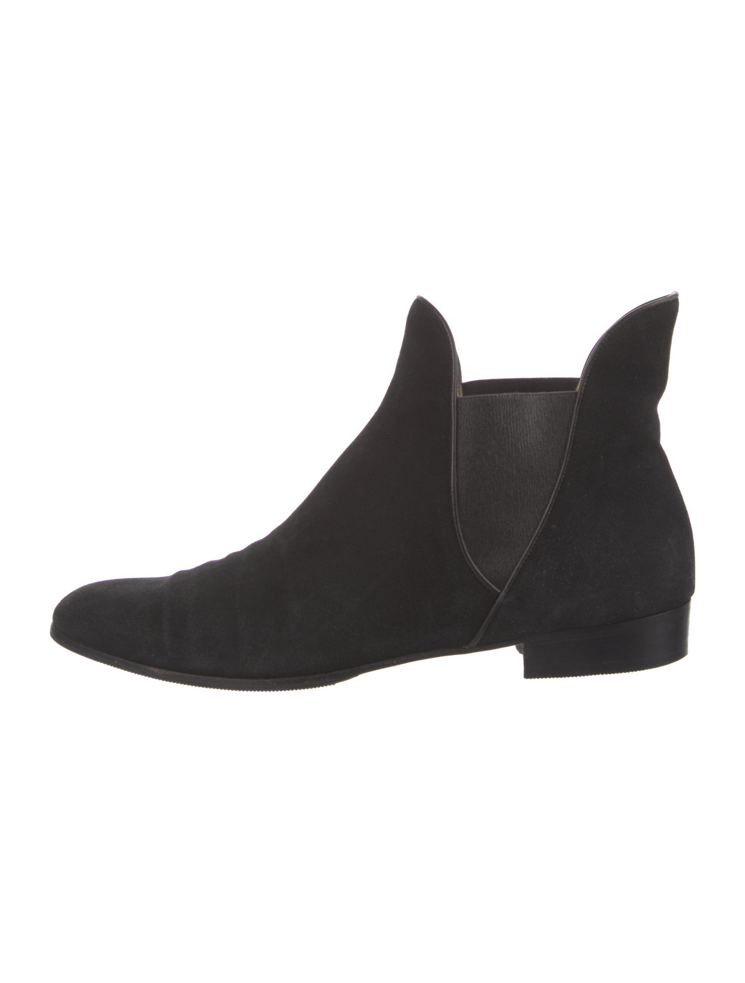 Salvatore Ferragamo Suede Leather Trim Embellishment Chelsea Boots