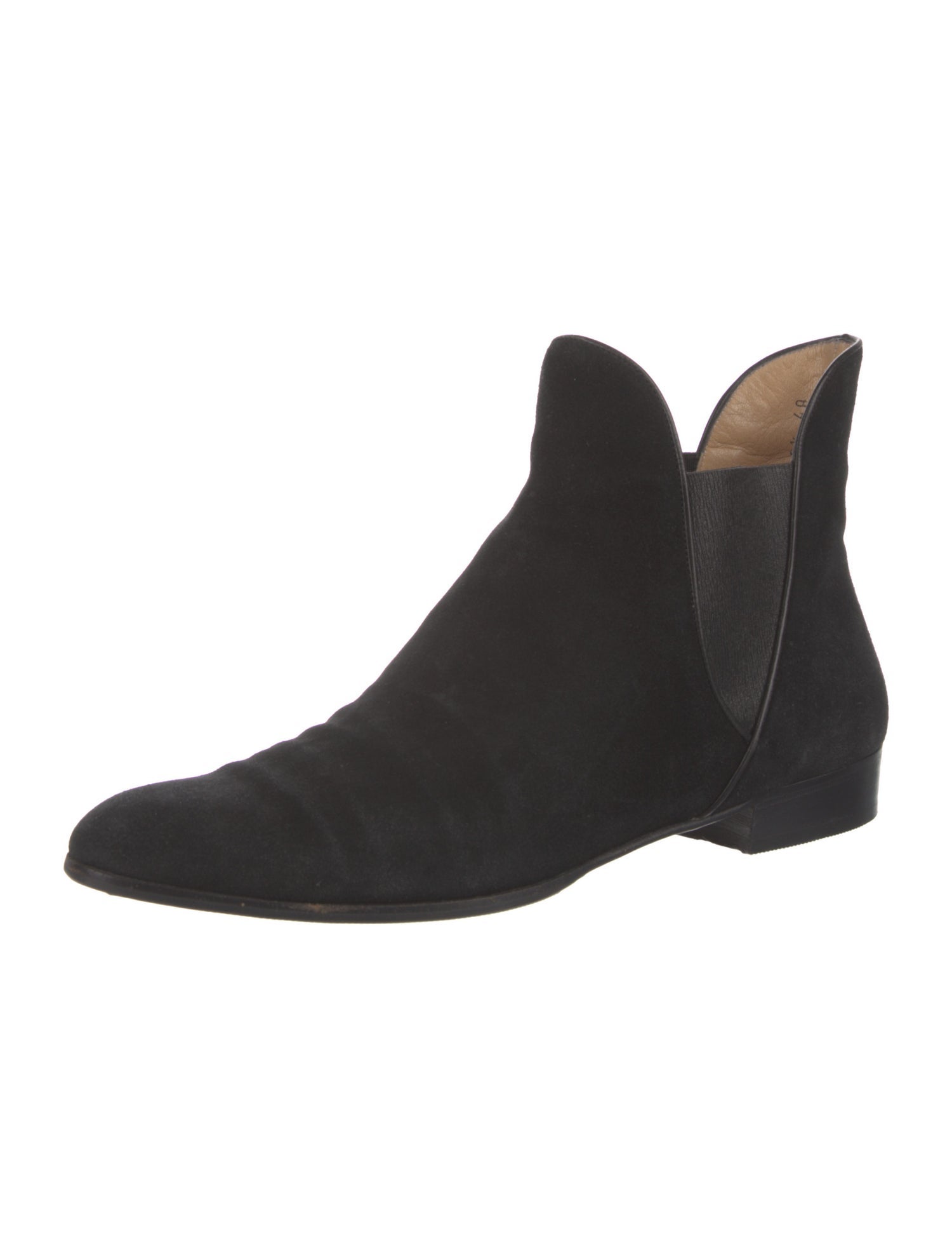 Salvatore Ferragamo Suede Leather Trim Embellishment Chelsea Boots