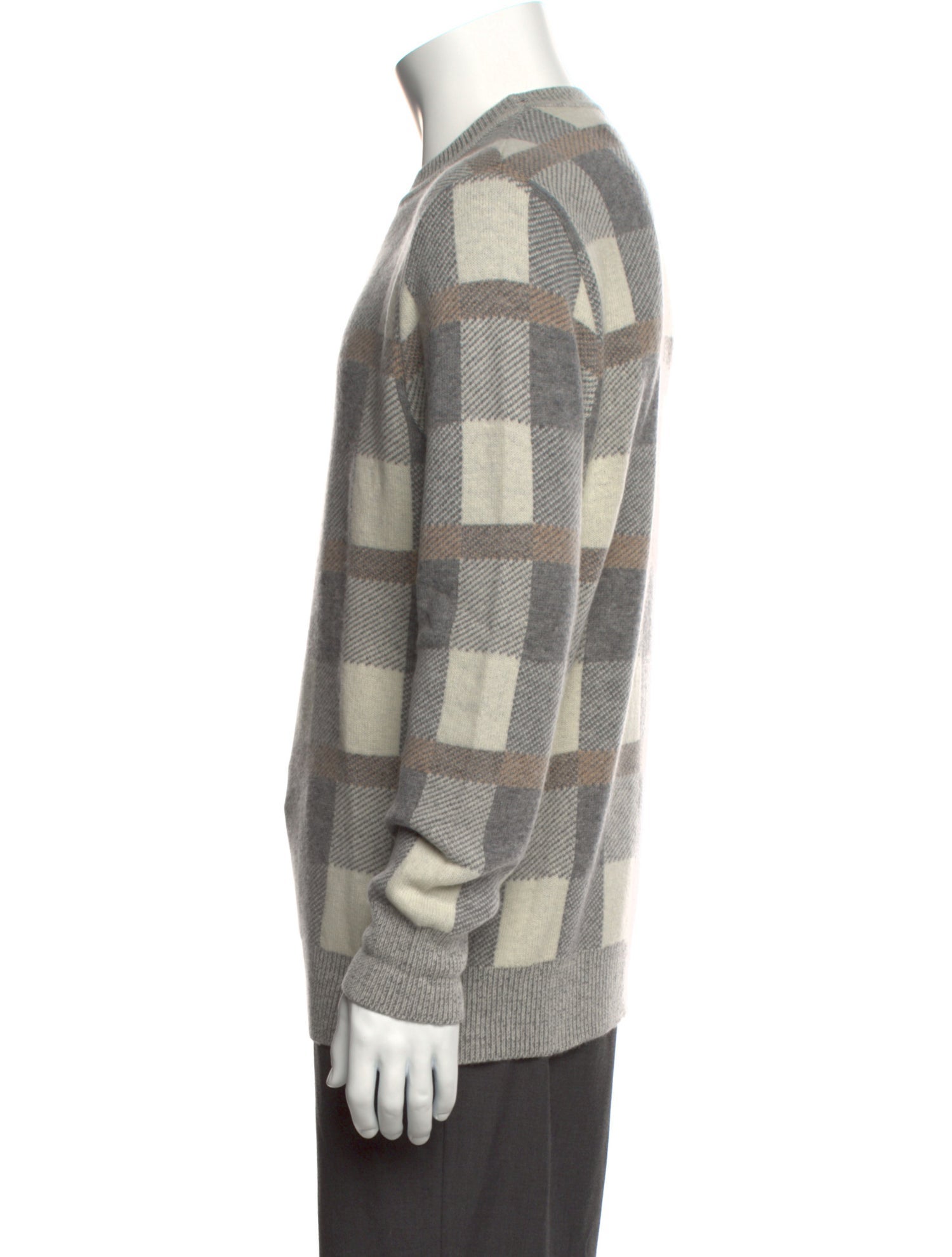 Salvatore Ferragamo Wool Plaid Print Pullover