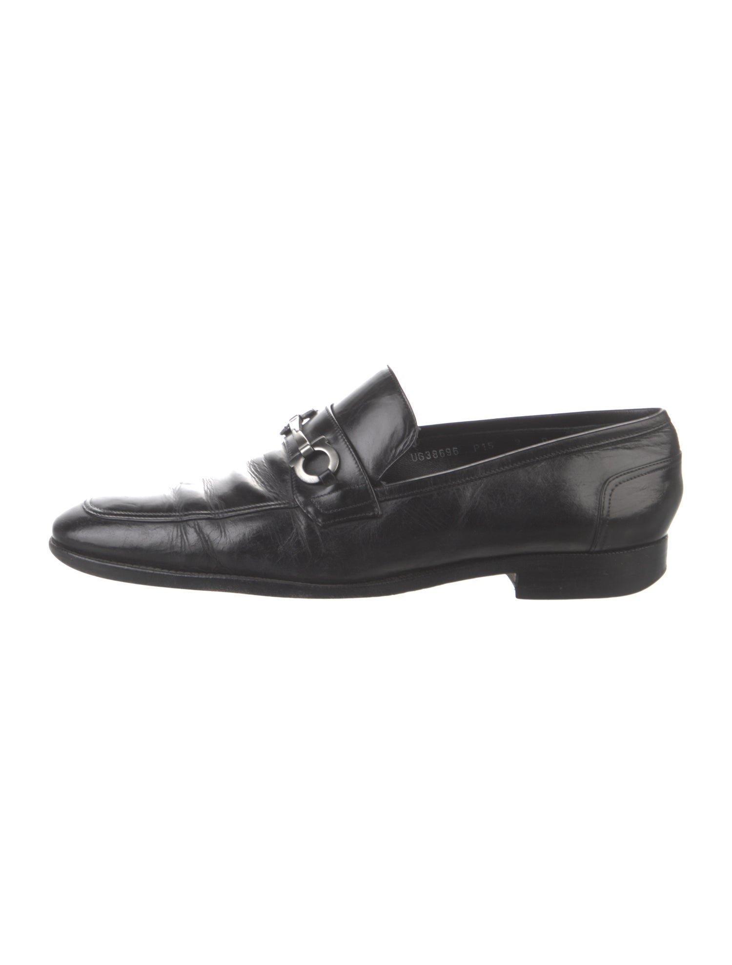 Salvatore Ferragamo Gancini Logo Leather Monk Straps