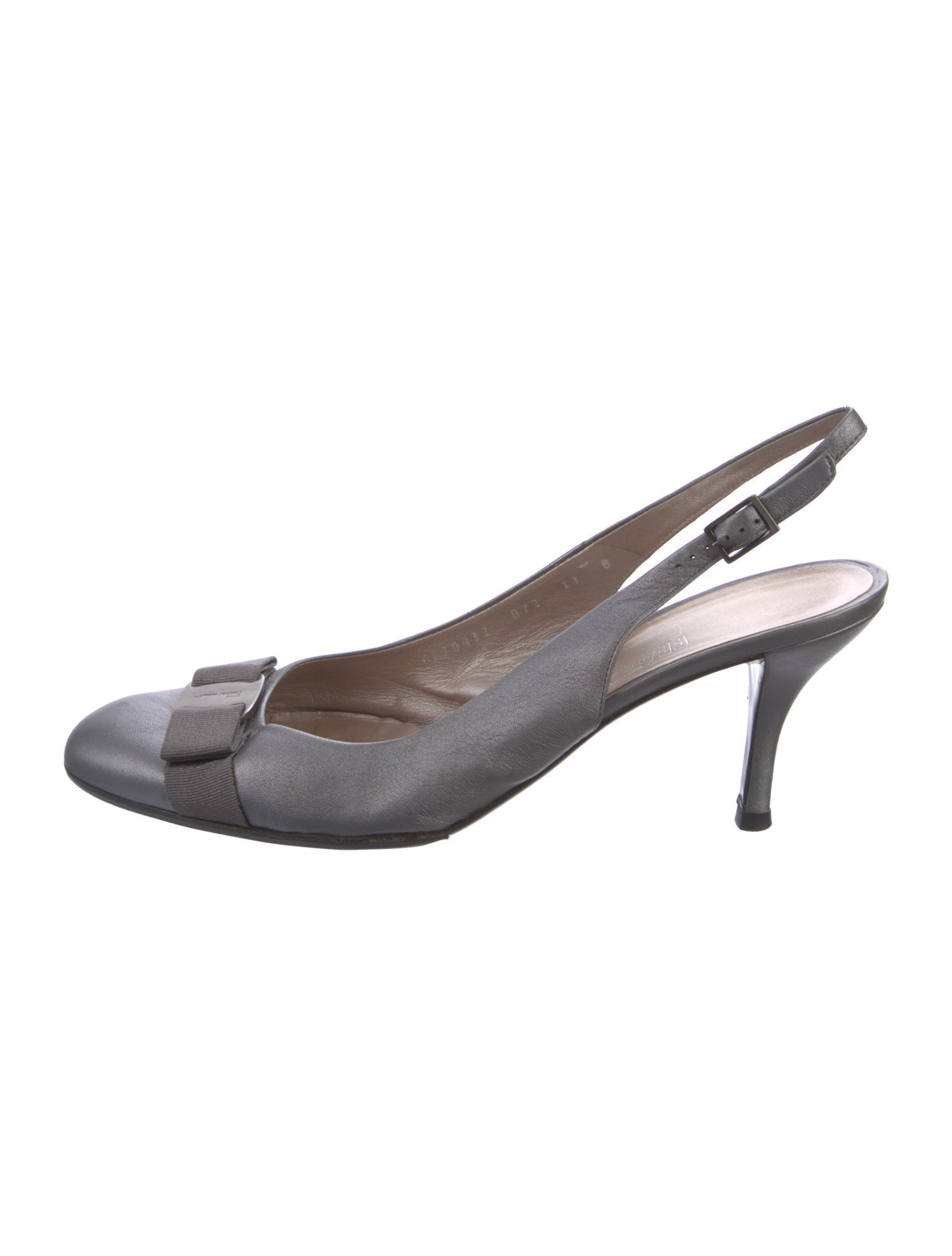 Salvatore Ferragamo Vara Bow Accent Leather Slingback Pumps