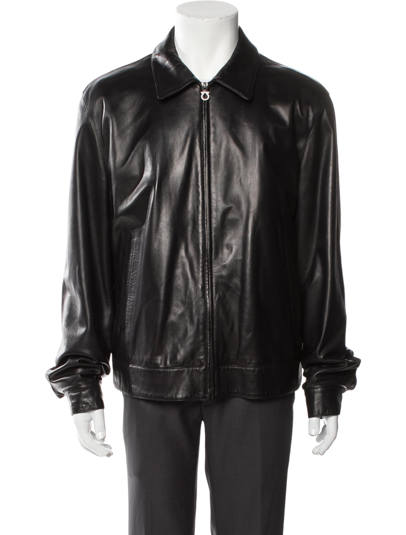 Salvatore Ferragamo Leather Trucker Jacket